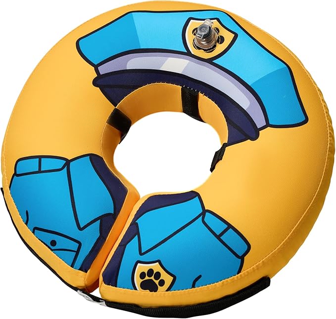 BENCMATE Inflatable Dog Cone Collar Alternative, Soft Dog Cone for Small Medium Large Dogs and Cats, Neck Recovery ECollar Donut Collar After Surgery (Medium+, Police Officer)-PawvioPets