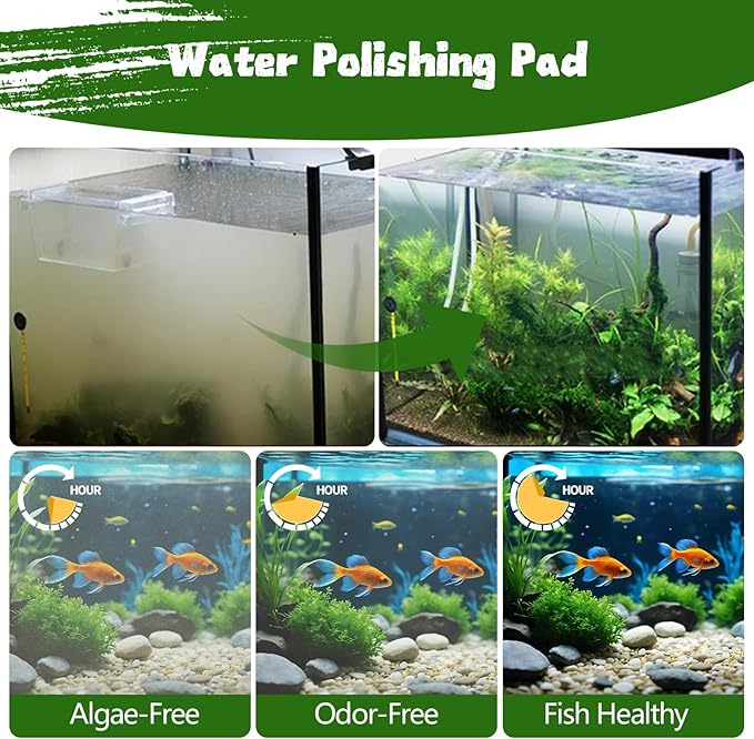 Aquarium Polishing Filter Pad-Ultra Fine 100 Micron Filter Floss for Crystal Clear Water,Cut-to-Size Filter Media for Fish Tank,Safe for Fish/Reef/Turtles(24" x 36", 1 Pack)-PawvioPets