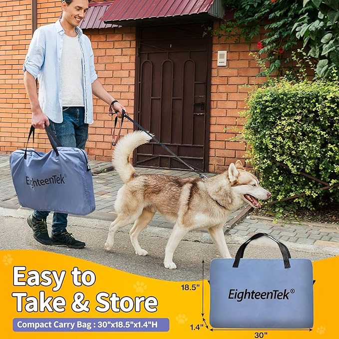 EighteenTek XLarge 2-in-1 Pop up Dog Playpen, Assembly-Free, with Leakproof Pet Pee Pads,Portable Foldable Cat Tent Enclosure Indoor Outdoors Puppy Kittens Small Animals Crates (M, 72" Lx36 Wx24 H)-PawvioPets