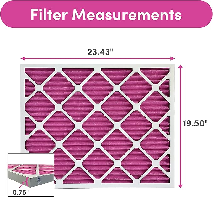 Colorfil 20x24x1 Air Filter (4-Pack) | Made in the USA | Color Changing | Remove Cat and Dog Odor | MERV 8 for Pet Hair Dander and Dust | 19.5"x23.5"x0.75" Exact Size-PawvioPets