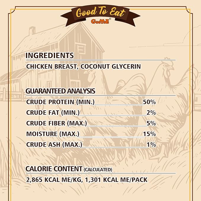 Gootoe Chicken Breast Jerky Dog Treats 1 lb, All Natural, Grain-Free, High-Protein, Low Fat, Healthy & Easily Digestible-PawvioPets