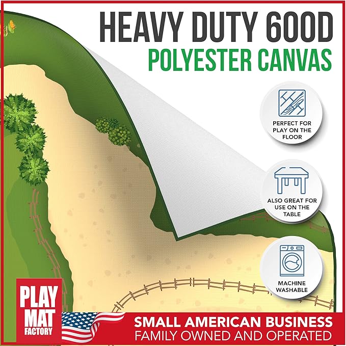 Farm Play Mat for Farm Toys | Foldable Solution |Large Size 57” x 57” | Farm Animals | Tractor Play| Activity Mat | by Play Mat Factory-PawvioPets