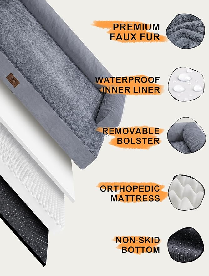 Extra Large Dog Bed Orthopedic Waterproof: Memory Foam Dog Bed for XL XLarge Extra Big Dogs - Couch Sofa - Washable with Removable Cover-PawvioPets