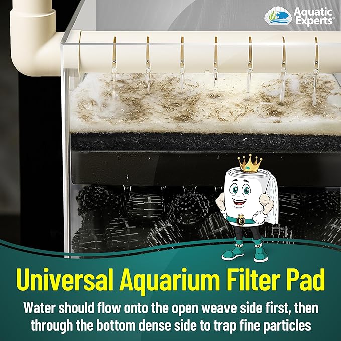 Aquatic Experts Aquarium Filter Floss for Fish Tank Filters - FilterFirst Aquarium Filter Pad - Media Roll for Crystal Clear Water, 3/4" - 1" Thick (12 Inch Wide, 72 Inch Long)-PawvioPets