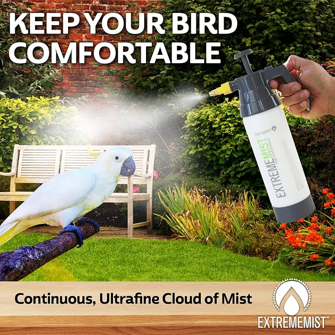 EXTREMEMIST High-Performance Bird Sprayer | Ultrafine Avian Pump Mister | Handheld Pet Bird Bath Mister | Adjustable Nozzle | Bird Cage Cleaner | Perfect for Macaws, Cockatiels, Parrots & More - 20oz-PawvioPets
