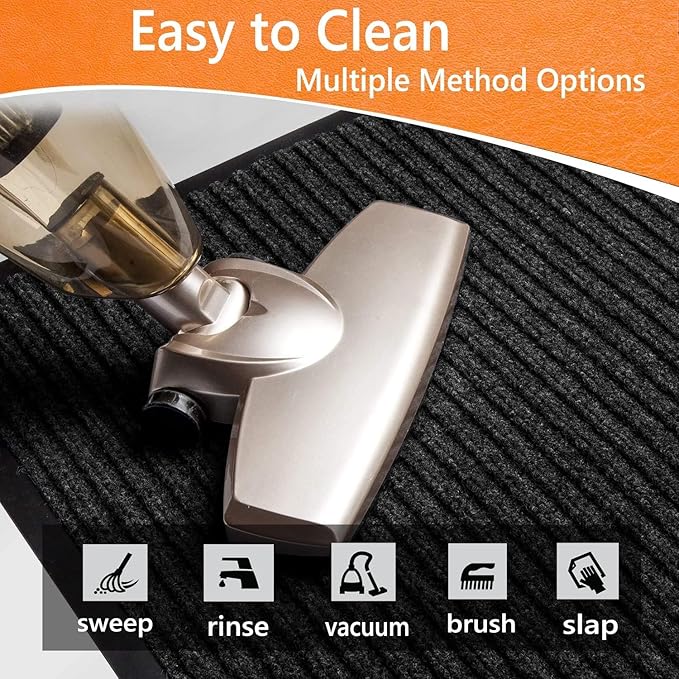 Door Floor Mat Commercial Grade Large Size 4' x 6'Heavy Duty Tough Entry Collection Slip Skid Entrance Mat with Rubber Backing Low Profile and Easy to Clean Indoor Outdoor Rug-PawvioPets