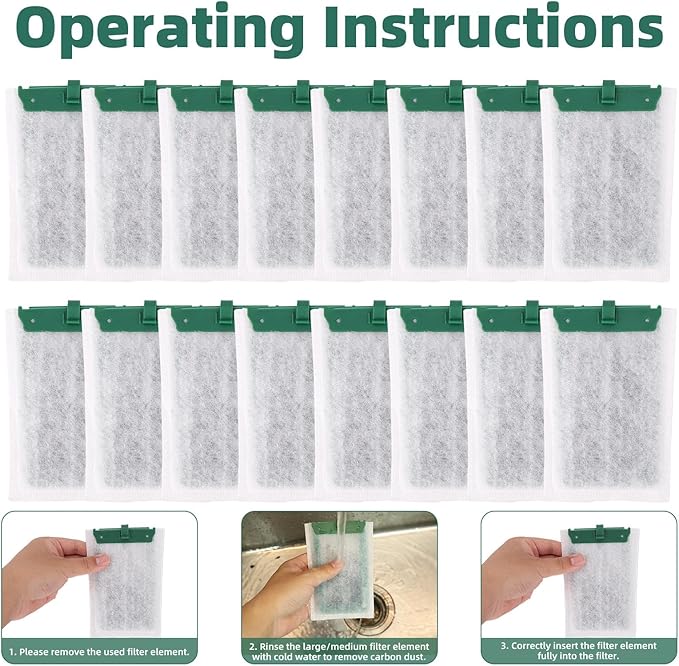 16pcs Medium Replacement Filter Cartridges Compatible with Tetra Whisper Bio-Bag, Fish Tank Parts Accessories for 10i IQ10 PF10 ReptoFilter, 5-10 Gallon Aquarium Filter Cartridges-PawvioPets
