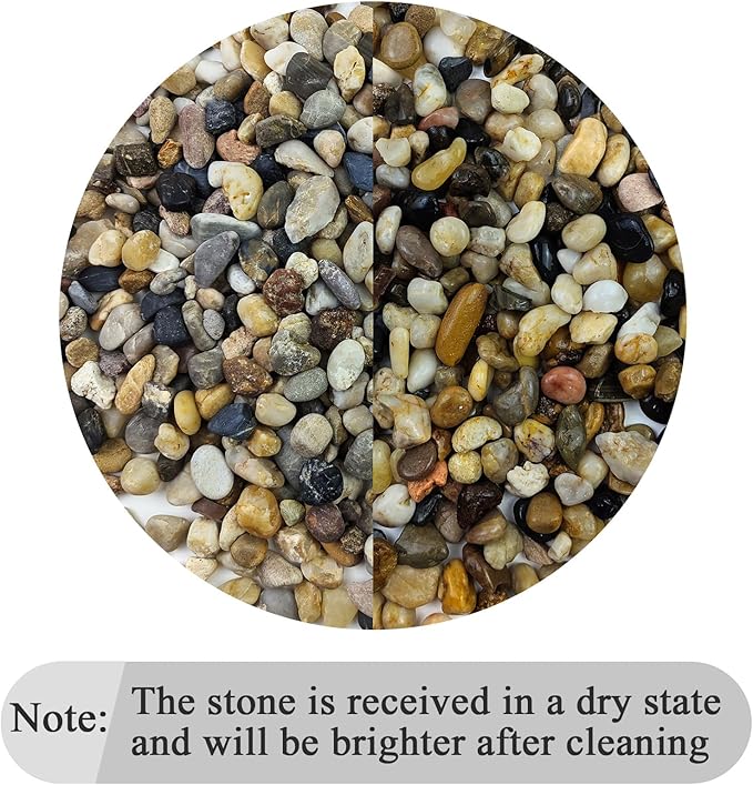 5lbs Aquarium Gravel, Pea Gravel for Indoor Plants,1/4 Inch Decorative River Rocks for Aquarium Succulent Vase Fish Tank Gravel Plant Soil Cover and Outdoor Landscaping Rocks-PawvioPets
