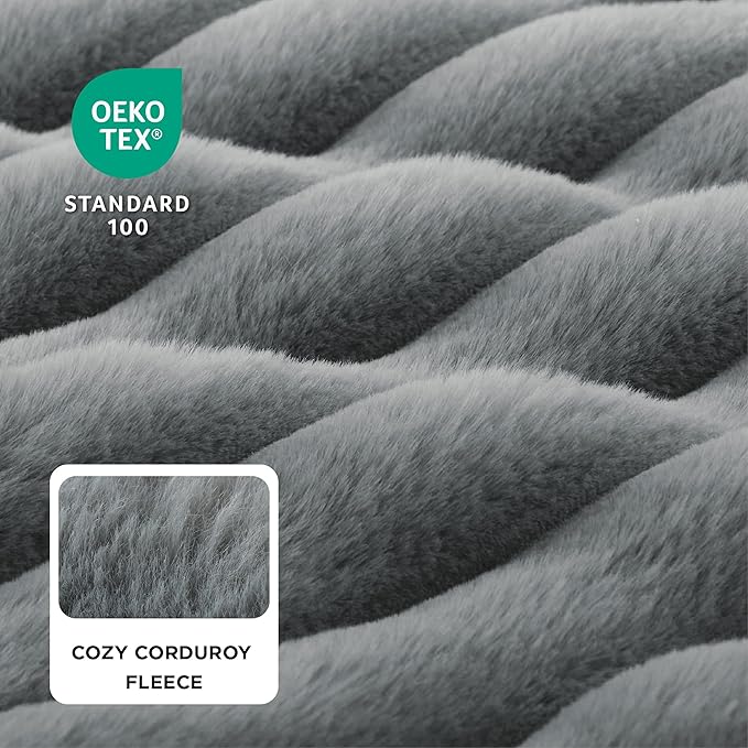 Bedsure Orthopedic Dog Beds Large Sized Dog, Waterproof Memory Foam Pet Bed with Sides, Non-Slip Bottom and Egg-Crate Foam Large Pet Couch Sofa with Washable Removable Corduroy Cover, Grey-PawvioPets