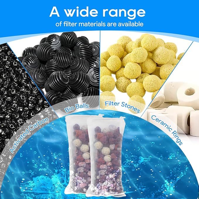 15PCS Media Bags for Aquarium, Extra Fine Mesh Bag Reusable Nylon Net Aquarium Filter Bags with Plastic Zipper for Extra Fine Resins Filter, 2.4 x 4 Inch-PawvioPets