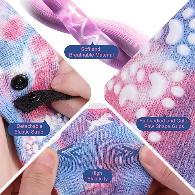 EXPAWLORER Anti Slip Dog Socks to Prevent Licking Paws, Dog Shoes for Hot Pavement, Dog Booties for Small Medium Large Senior Dogs, Traction Control Dog Boots & Paw Protectors for Hardwood Floors-PawvioPets