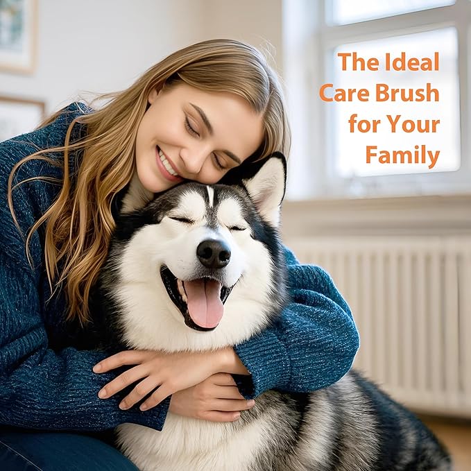 Dog Brush for Long Haired Dogs, 27mm Extra Long Metal Pin Dog Deshedding Brush and Comb Set, Short Haired Shedding Grooming Detail Pets Brush Set with Rubber Handle-PawvioPets