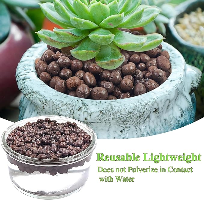 5 lbs Clay Pebbles for Plants, 8-12 mm Leca Clay Balls for Indoor Plants, Orchid Potting Mixes, Hydroponic Growing, Aquaponics, Potted Top Dressing and Drainage-PawvioPets