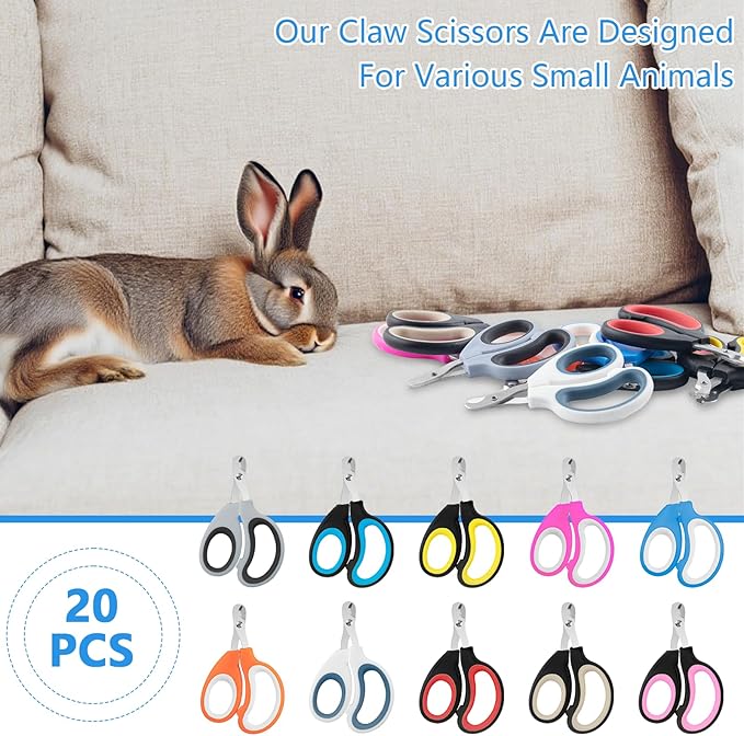20 Pcs Cat Nail Clipper Bulk Kitten Claw Trimmer Pet Nail Cutter Claw Care for Cats, Kittens, Bunny, Puppy, Rabbit, Gatos, and More-PawvioPets