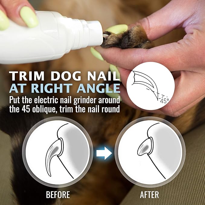 Cat and Dog Nail Grinder - Rechargeable Electric Pet Nail Clipper & Trimmer- Painless Paws Grooming - Quiet 2-Speed Motor. 3 Size Ports for Small, Medium, Large Pets- Up to 4 Hours of Charge-PawvioPets