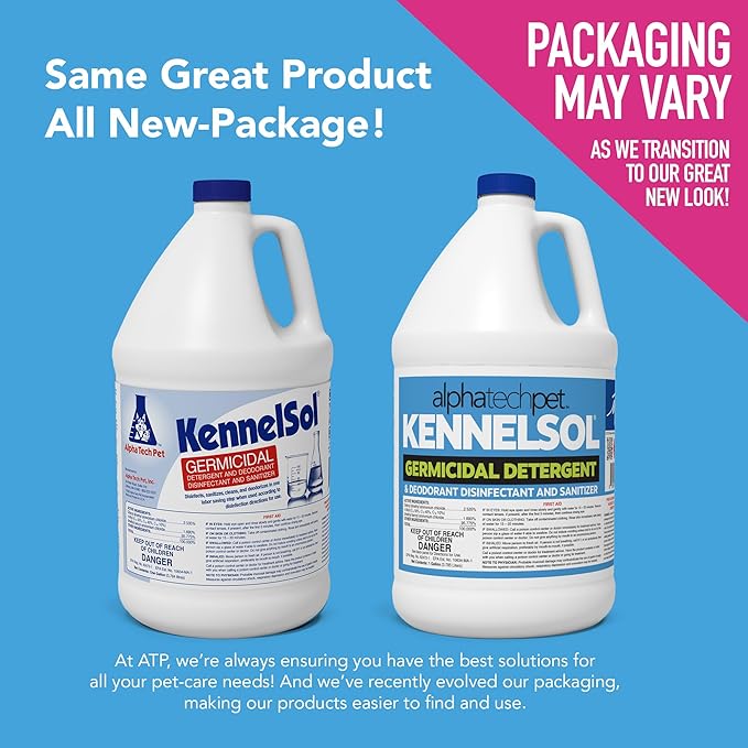 ATP KennelSol 1-Step Kennel Cleaner - 1 Gallon Liquid Disinfectant, Effective Against Bacteria and Viruses, Deodorizer Wintergreen Scent by Alpha Tech Pet-PawvioPets