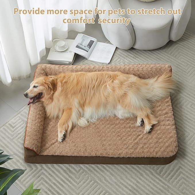 BFPETHOME Orthopedic XXL Dog Bed for Extra Large Dogs, Waterproof Sofa with Sides, Non-Slip Bottom and Egg-Crate Foam Couch Bed with Washable Removable Cover-PawvioPets