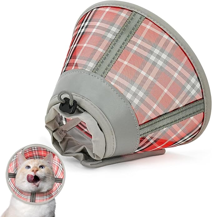 Cat Cone Collar Soft, Cat Recovery Collar for Large Medium Small Cats Kittens, Kitten Cone Alternative After Surgery-PawvioPets