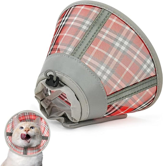 Cat Cone Collar Soft, Cat Recovery Collar for Large Medium Small Cats Kittens, Kitten Cone Alternative After Surgery-PawvioPets