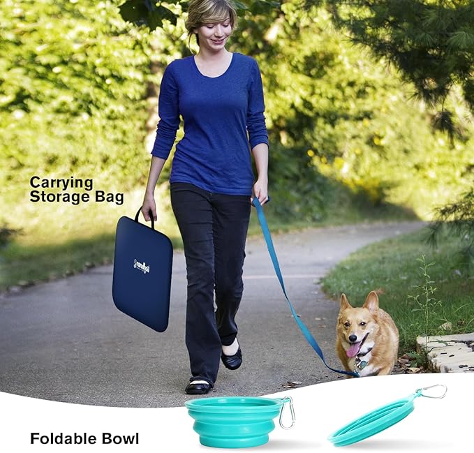 Dog Playpen, Pet Playpen, Portable Cat Playpen, Foldable Puppy Playpen Exercise Kennel Tent with Carry Case Collapsible Bowl,Water-Resistant Shade Cover for Indoor Outdoor Travel （Bule,Medium）-PawvioPets