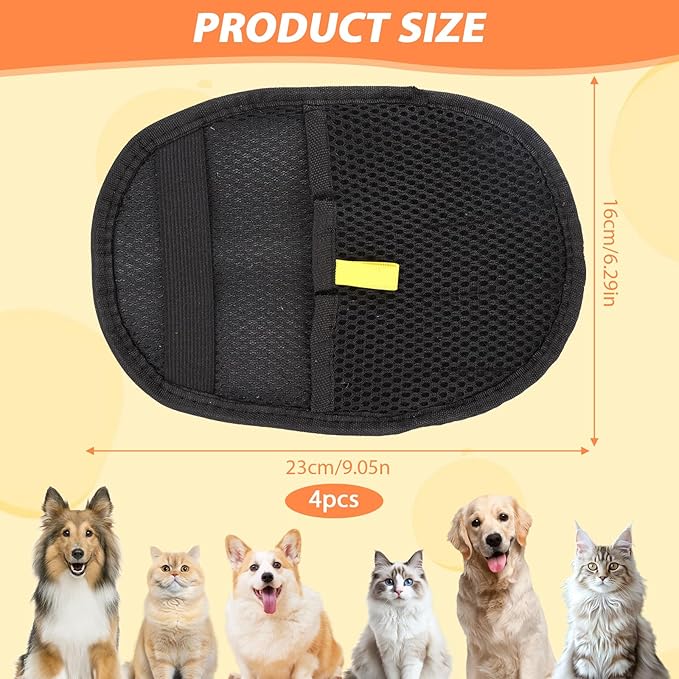 4 Pcs Pet Hair Remover Electrostatic Gloves, Upgrade Static Removal Gloves for Pet Hair, Reusable Multifunctional for Couch, Furniture, Carpet, Car Seat, Massage of Dogs and Cats-PawvioPets