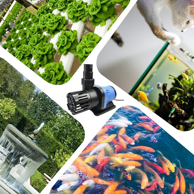 CONQUERALL 6600GPH 27.9ft 160W 36V Pond Pump CHS-25000 High Flow Submersible Water Saving Energy Fountain Aquarium Saltwater,Koi Lake, Aqua Oxygenation, Fisht Farm NdFeB Magnet Warranty-PawvioPets