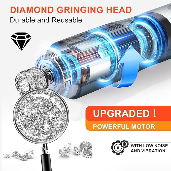 Dog Nail Grinder 7-Speed & 360° LED Light, Professional Pet Nail Grinder for Dogs and Cats, Electric Dog Nail Trimmer Painless Paws Grooming & Smoothing Tool for Large Medium Small Dogs Cats Pets-PawvioPets