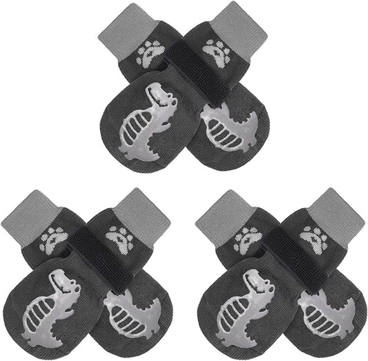 BEAUTYZOO Anti-Slip Dog Socks,Dog Shoes for Hot/Cold Pavement,Paw Protectors with Grips 3 Pairs for Puppy Small Medium Large Senior Old Dogs,Dog Socks to Prevent Licking and Hardwood Floor Protection-PawvioPets