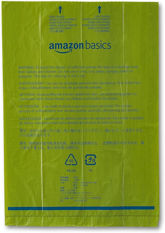 Amazon Basics Dog Poop Bags with Dispenser, 810 Count, Enhanced for Guaranteed Leakproof, Talcum Powder Scented, Includes Leash Clip-PawvioPets