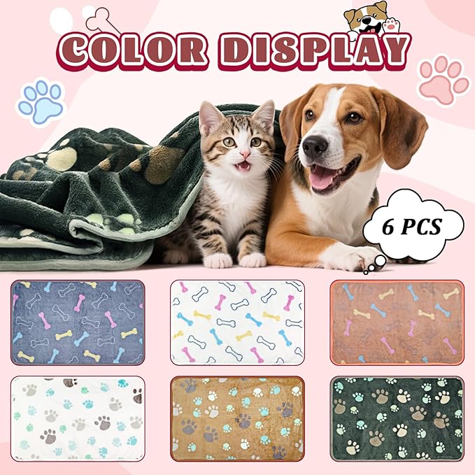 6 Pcs Washable Guinea Pig Blankets Absorbent Small Animal Fleece Bedding Waterproof Cage Liners Reusable Pet Pee Pad Sleep Mat Cover for Rabbit Rat Hamster Ferret Chinchilla Hedgehog (20"x30")-PawvioPets