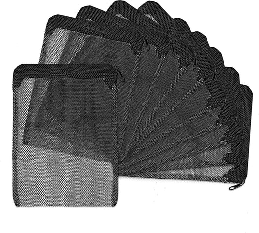 Aquarium Filter Media Bags for Aquarium with Zipper, Fine Mesh Bag Reusable Strong Polyester for Activated Carbon, Bio Filter Balls, Ceramic Rings, Filter Stones 10PCS 3.93" x 5.9"-PawvioPets