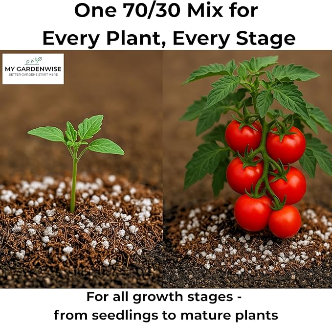 Coco Perlite - Coco Coir Perlite Mix - 70/30 Growing Media - Hydroponic, Indoor & Outdoor, Grow Bags & House Plants (15 quarts - 0.5 cu ft)-PawvioPets