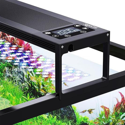 24/7 LED Aquarium Light for 30-36 Inch Fish Tank, Auto On Off with Timer, 9 Colors, Adjustable Brightness, Daylight Moonlight Mode, Full Spectrum Fish Tank Light for Plants, 56W-PawvioPets