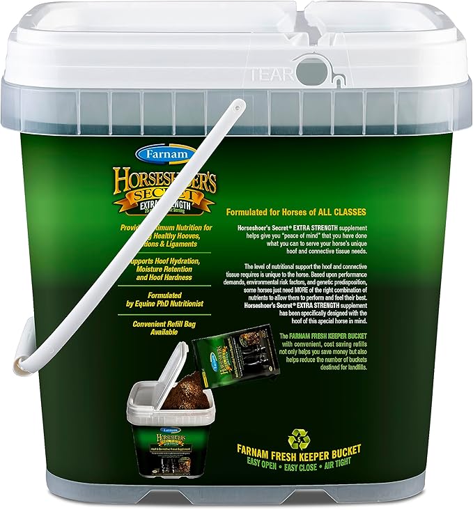 Farnam Horseshoer's Secret Extra Strength Hoof Supplements & Connective Tissue Supplement, Promotes Strong, Healthy Hooves, Tendon & ligaments, 7.5 lbs, 60 Day Supply-PawvioPets