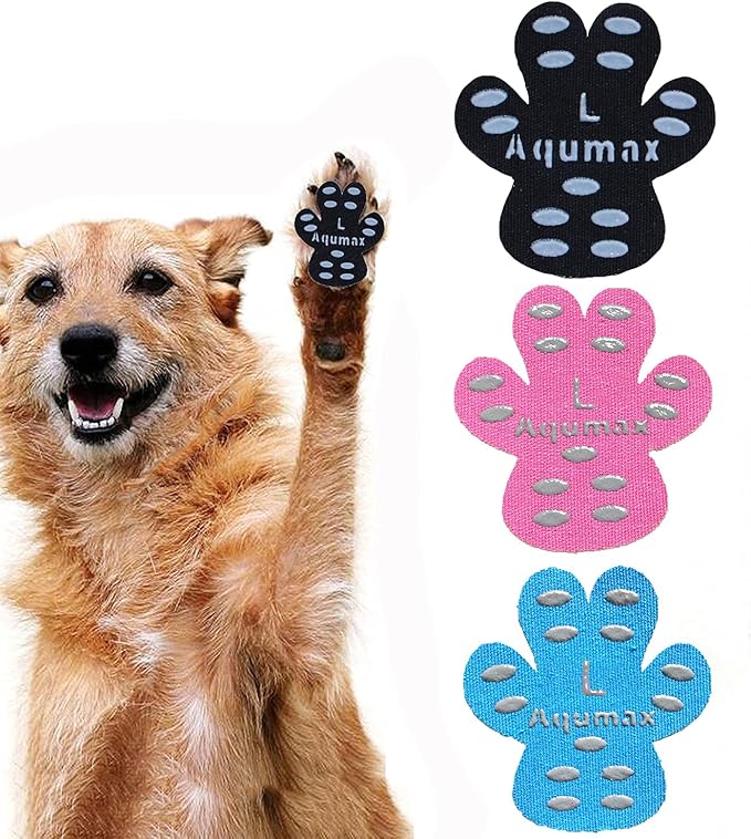 Dog Anti Slip Paw Grips Traction Pads,Dog Feet Stickers with Stronger Self-Adhesive Paw Pad Provide Traction for Senior, Injured Dogs,12 Sets (48 pcs) L Multicolor-PawvioPets