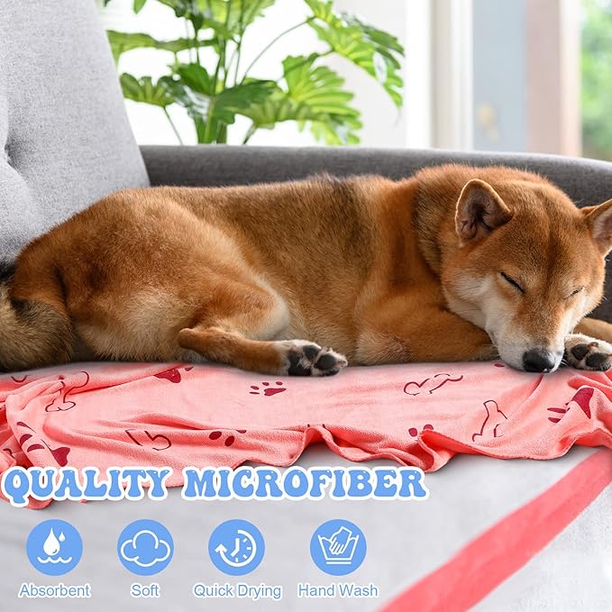 8 Pcs Dog Towels Pet Bath Drying Towels 55 x 28 Inches Large Absorbent Microfiber Quick Fast Drying Soft Beach for Lightweight Cat and Puppy Shower Essentials Cleaning Accessories(Multicolor)-PawvioPets