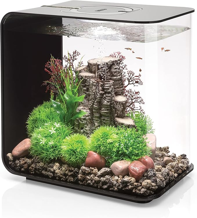 biOrb Flow 30 Acrylic 8-Gallon Aquarium with White LED Lights Modern Tank for Tabletop Display, Black-PawvioPets