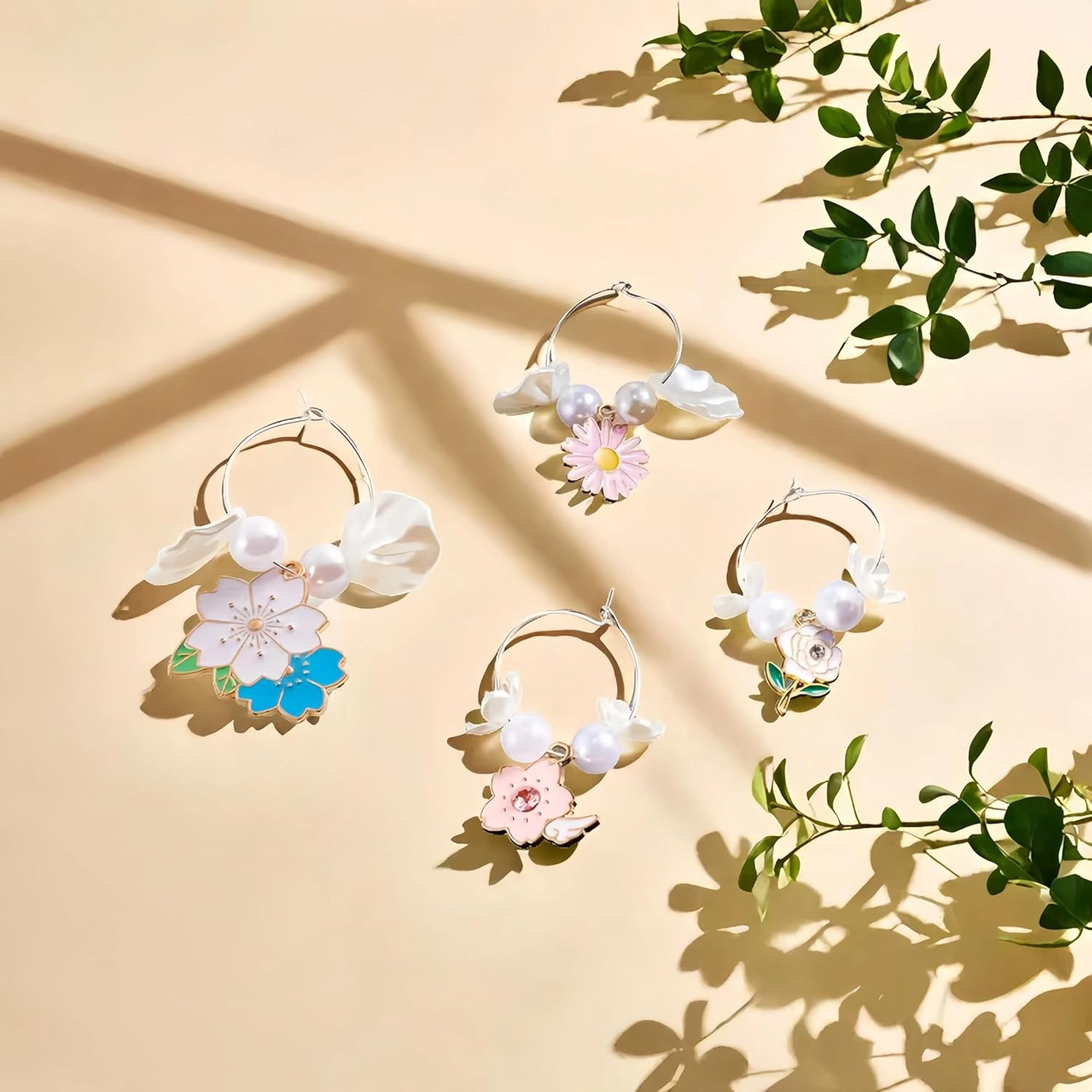 50 Sets Wine Glass Charms, Wine Charms for Stem Glasses, DIY Reusable Drink Markers for Weddings & Bachelorette with Alphabet Beads