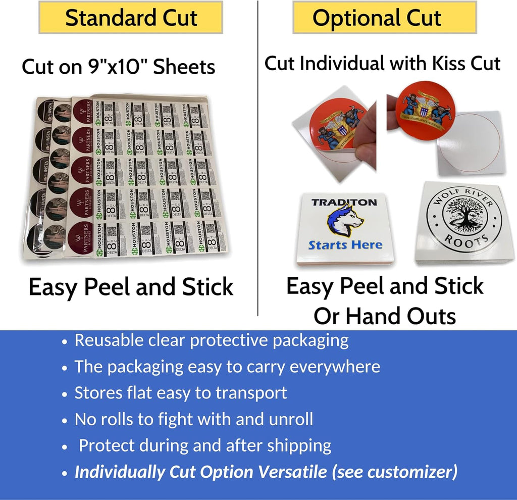 Avgrafx 120 3" Custom Personalized Stickers Labels Vinyl Waterproof Dishwasher Safe, Made USA, Any Text or Image