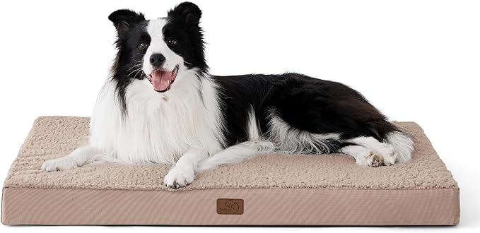 Bedsure Dog Beds Large Sized Dog - Orthopedic Flat Pet Beds with Removable Washable Cover, Egg Crate Foam Puppy Mat, Suitable for Pet Up to 65 lbs-PawvioPets