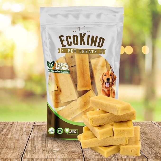 EcoKind Premium Gold Yak Cheese Himalayan Dog Chews, Healthy Dog Treats for Small Dogs, All Natural, High Protein Dog Chew, Chicken, Small - 8 Chews-PawvioPets