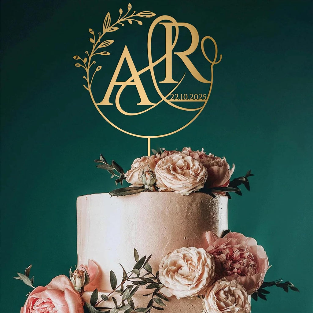 Personalized Wedding Cakes Topper, Gold Cake Toppers For Wedding, Anniversary Weddings Decorations, Custom Cake Topper Wedding Bride and Groom, Weddings Decor