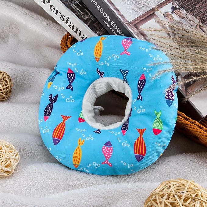Cat Cone Collar Soft Cute Adjustable Cat Donut Recovery Collar Elizabethan Cats Cones to Stop Licking Comfortable Anti-Bite Neck Cone for Pet Kittens After Surgery-PawvioPets