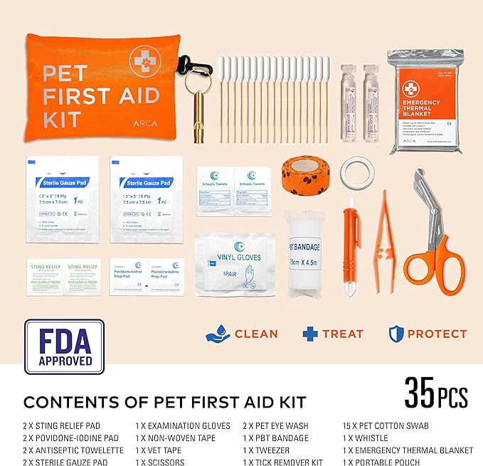 Dog First Aid Kit - Pet Emergency Kit - Water Resistant High Visibility Reflective First Aid Pouch Dog Camping Essentials for Hiking, Backpacking, Sports, Hunting-PawvioPets