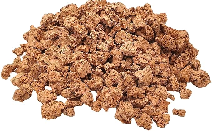 Cork Bark Nuggets (3/8"- 3/4") - Cork Bits (10-20mm) - Natural Cork Bits for Orchids, Air Plants, Reptiles & Terrariums (5 quarts)-PawvioPets