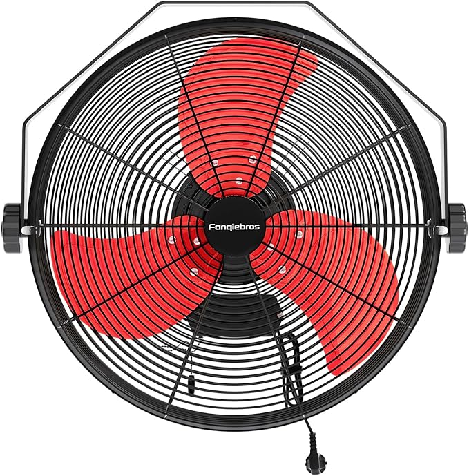 4580 CFM 18 inch High Velocity Wall Mounted Fan, 3-Speed Metal Fan with Sealed Motor, 360 Degree Tliting Heavy Duty Wall Fan for Patio, Barn, Garage, and Gazebo - UL listed-PawvioPets