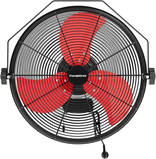 4580 CFM 18 inch High Velocity Wall Mounted Fan, 3-Speed Metal Fan with Sealed Motor, 360 Degree Tliting Heavy Duty Wall Fan for Patio, Barn, Garage, and Gazebo - UL listed-PawvioPets
