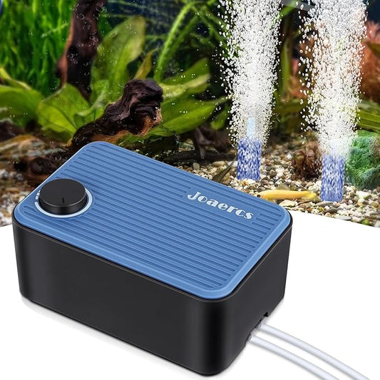 Aquarium Air Pump,Check Valves Prevent Backflow, Ultra-Quiet Fish Tank Bubbler, 5.5W Adjustable Airflow Rate Design, for Fish Tank 20 to 150 Gallons, Bonus Accessories-PawvioPets