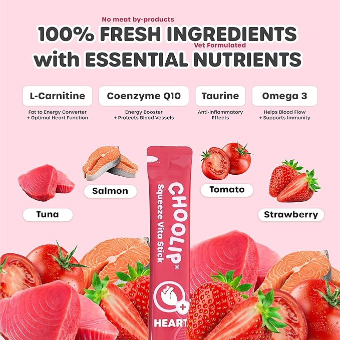 Grab & Go Squeeze Vita Stick Lickable Treats for Dogs & Cats. 49 Heart Support Sticks with Essential multivitamins. Soft and Tasty Paste for All Life Stages, Supporting Heart Health-PawvioPets