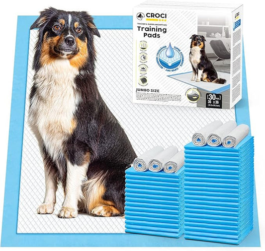 CROCI Dog Pee Pads 36x36in Extra Large, Wee Wee Pads for Dogs Super Absorbent Up to 10 Cups, Disposable (30 Counts)-PawvioPets